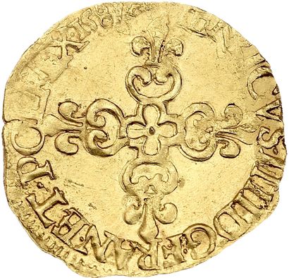 HENRI III (1574-1589)
Gold shield with sun,...