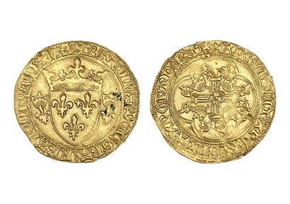 CHARLES VII (1422-1461)
Gold shield with...