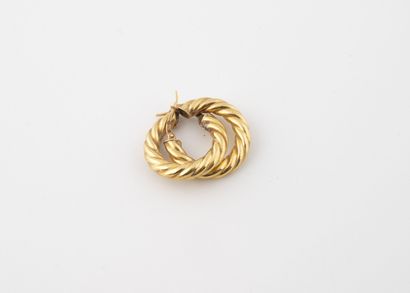Pair of small creoles in yellow gold (750)...