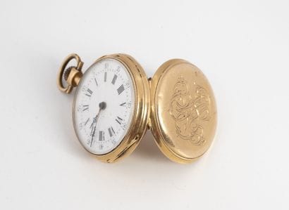 Yellow gold (750) collar watch.
Back cover...