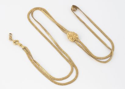 Long yellow gold (750) necklace chain with...