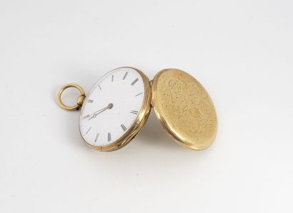 Pocket watch in yellow gold (750).
Back cover...
