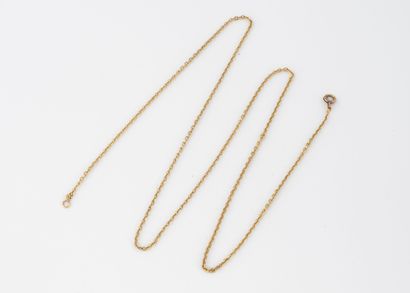 Necklace in yellow gold (750) with forçat...
