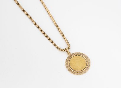 Yellow gold (750) pendant with a 20 Franc...