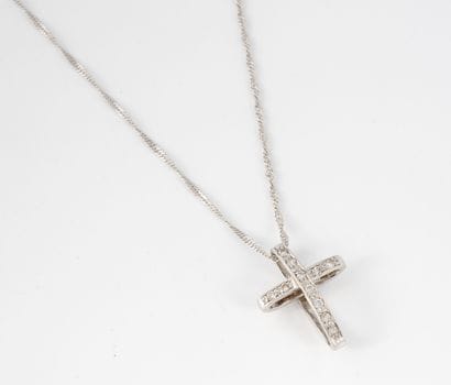 Necklace in white gold (750) with twisted...