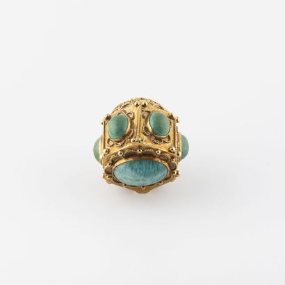 Pendentif breloque ovale en or jaune (750)...