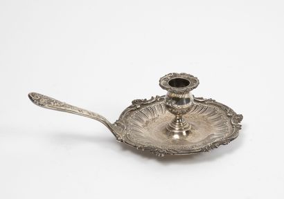 Hand candlestick in silver (950) with contoured...