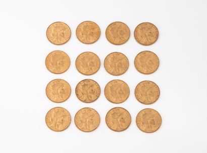FRANCE 
16 coins of 20 Francs or République.
Total...
