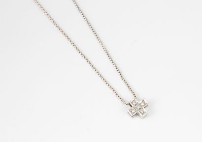 Necklace in white gold (750) with Milanese...