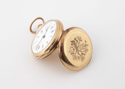 Yellow gold (750) collar watch.
Back cover...