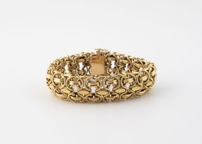 Bracelet articulé en or jaune (750) à maille...