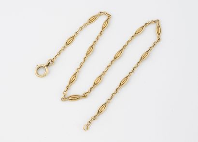 Watch chain in yellow gold (750) with fancy...