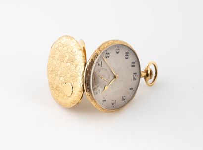 Pocket watch in yellow gold (750).
Back cover...