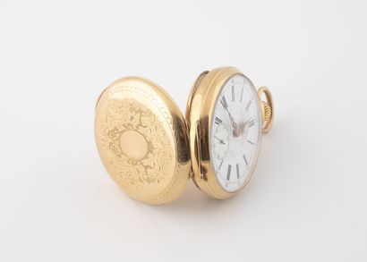 Pocket watch in yellow gold (750).
Back cover...