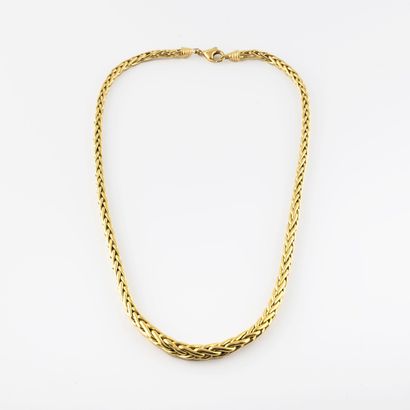 Yellow gold necklace (750) with palm tree...