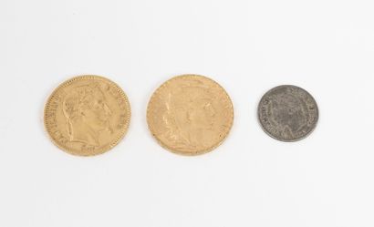 FRANCE
Two coins of 20 francs gold :
-20...