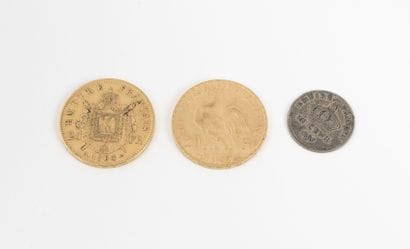 FRANCE
Two coins of 20 francs gold :
-20...