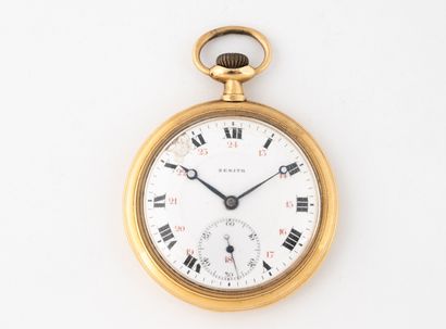 ZENITH
Yellow gold (750) pocket watch.
White...