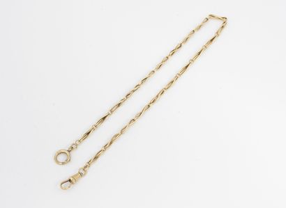 Watch chain in yellow gold (750) and vermeil...