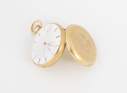 Pocket watch in yellow gold (750).
Back cover...