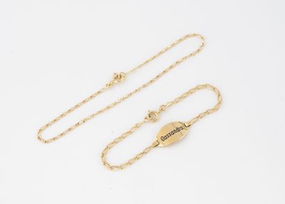 Lot in yellow gold (750) including a birth...