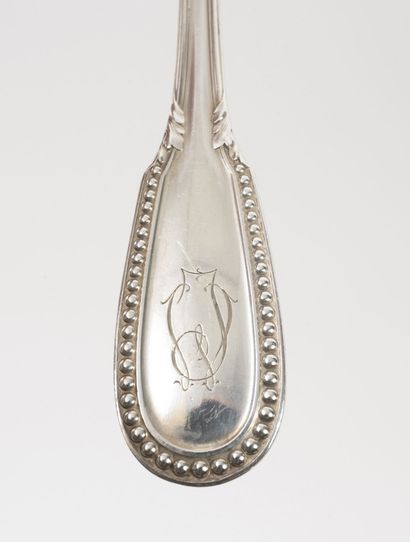 Veuve BOIVIN 
Household set in silver (950),...