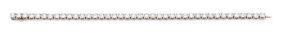 Line bracelet in white gold (750) decorated...