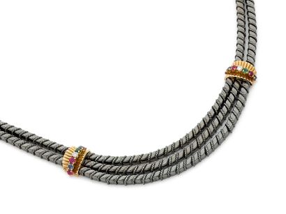 Elegant choker necklace in yellow and black...