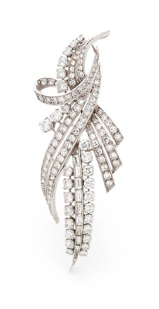 White gold (750) and platinum (950) lapel...