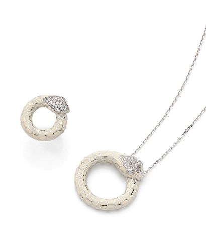 Half set in white gold 750 thousandths, consisting...