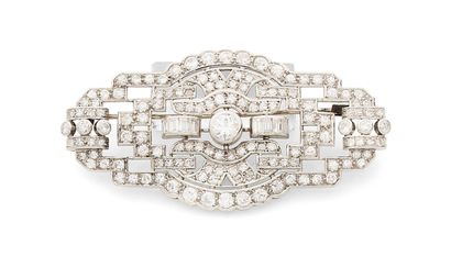 White gold (750) and platinum (850) plate...