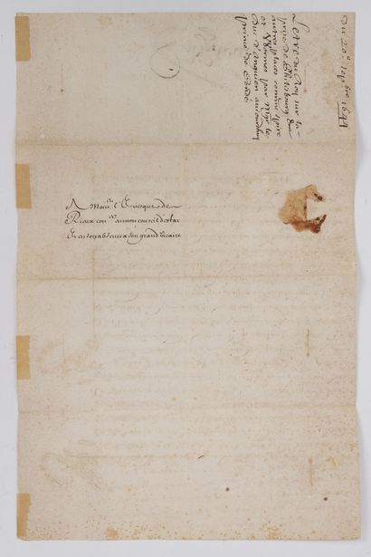 LOUIS XIII
Two letters signed by the secretaries...