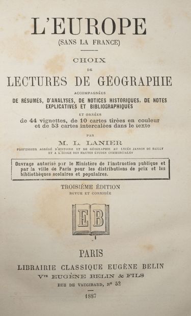 18 volumes :
- L. LANIER
* L'Europe (sans...