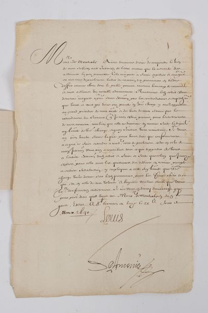 LOUIS XIII
Two letters signed by the secretaries...