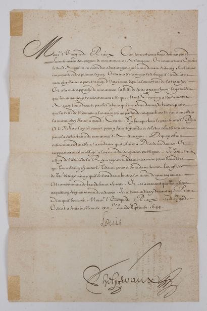 LOUIS XIII
Two letters signed by the secretaries...