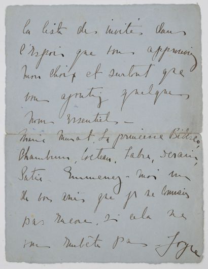 JOYCE, James 
Lettre autographe signée.
1...