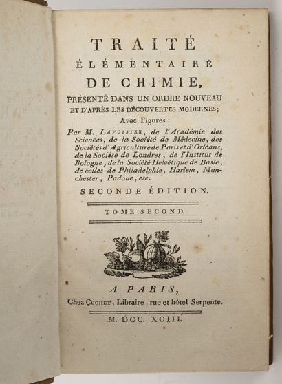 M. LAVOISIER
Traité élémentaire de Chimie.
Paris,...