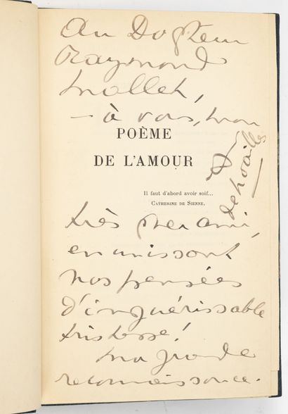 Comtesse de Noailles
Poème de l'Amour.
Paris,...