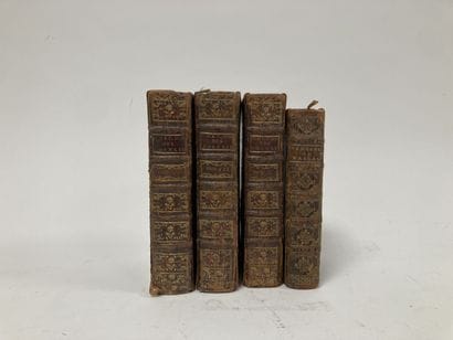 4 books In-12, brown leather bindings and...