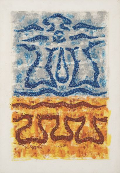 Jean LEGROS (1917-1981)
Wall of signs, 1963.
Oil...
