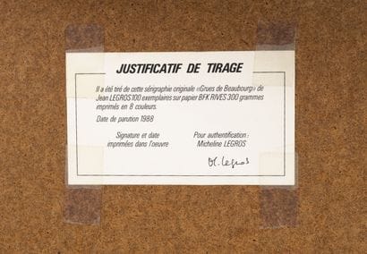 Jean LEGROS (1917-1981)
Crane of Beaubourg,...