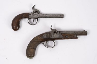 Deux pistolets à percussion sur capsule,...