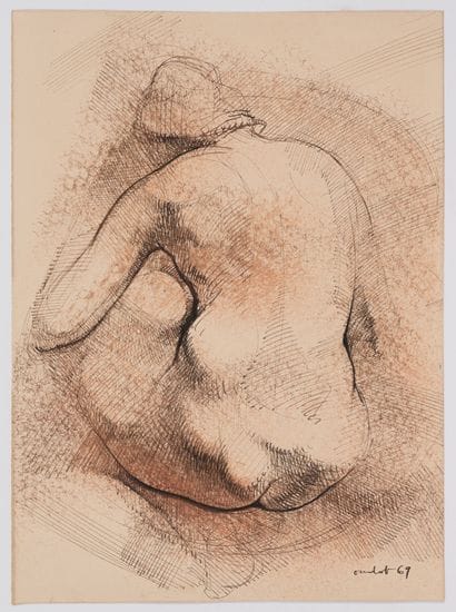 Georges OUDOT (1928-2004)
Female nude sitting...