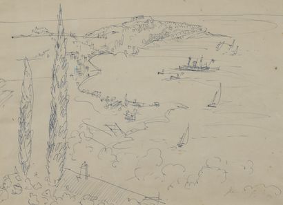 Jean DUFY (1888-1964)
Bay of the French Riviera.
Blue...