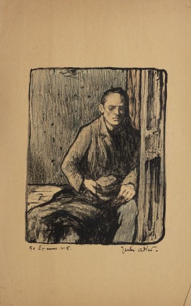 Jules ADLER (1865-1952)
Seated man.
Two mixed...
