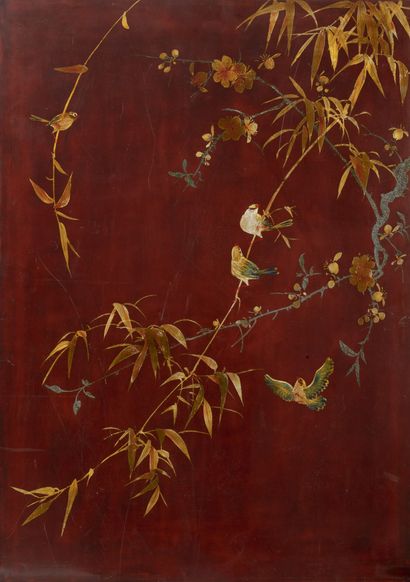 École asiatique du XXème siècle
Birds connected.
Lacquer...