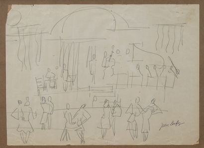 Jean DUFY (1888-1964)
Ball scene.
Graphite...