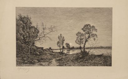 Henri Joseph HARPIGNIES (1819-1916)
Landscapes,...