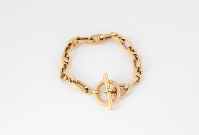 Yellow gold bracelet (750) with marine mesh.
Gross...