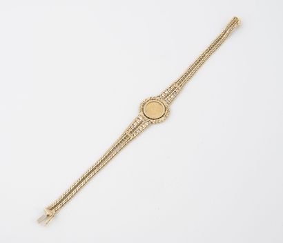 Yellow gold bracelet (585) filigree centered...